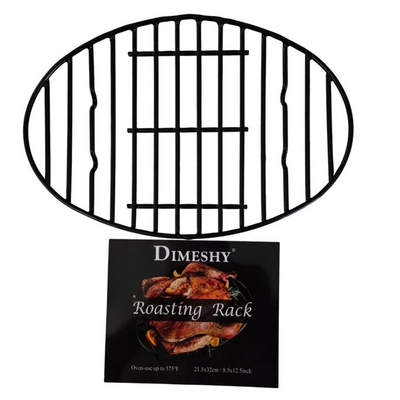 Roasting Rack 575 Degrees 12.5" x 8.5" for Oval Roasting Pan NEW Trivet Cooling - Picture 2 of 9